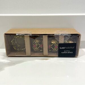 NEW Luxe Habitat Set Of Four Napkin Rings
